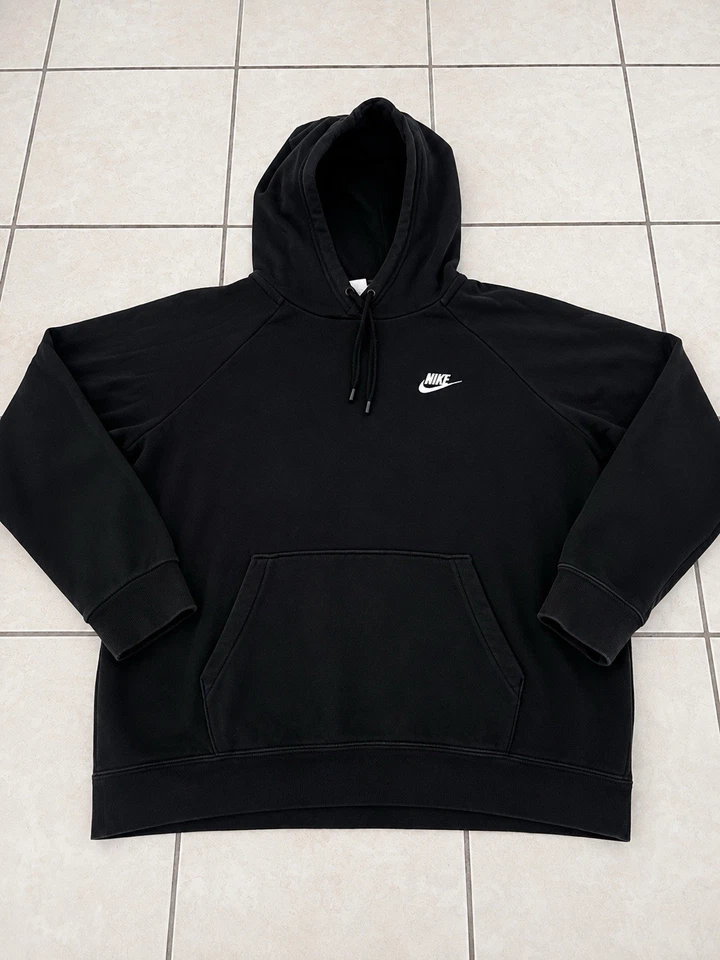 Nike Pull à capuche homme noir taille L logo manches longues uni - Photo 1/4