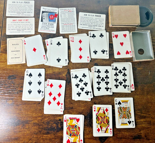 Vintage 1940's Old Western Style  Playing Cards Deck Complete Vintage Zioncheck