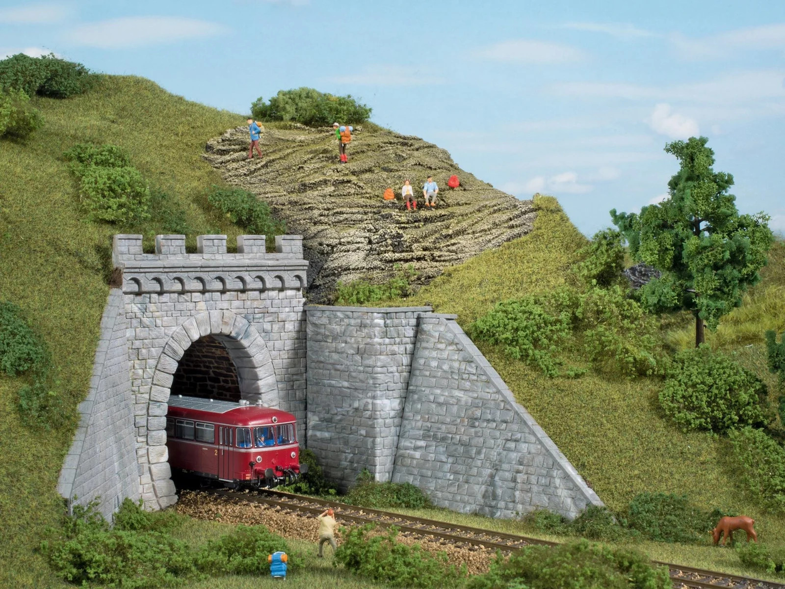 AUHAGEN 11342 HO 2 Single track tunnel portals