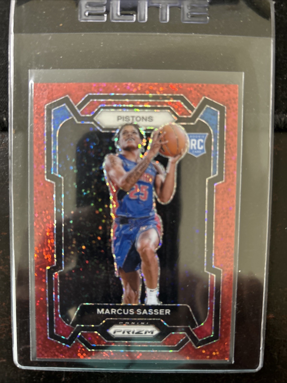 2023-24 Panini Prizm Basketball Marcus Sasser RC Rookie Red Sparkle SP #174 AL