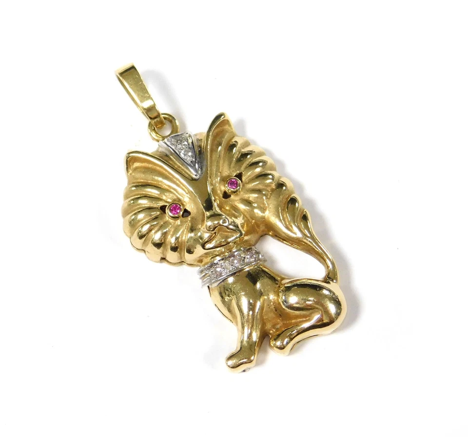 UNOAERRE 18K Two-Tone Gold Pendant w/ Diamond Stones