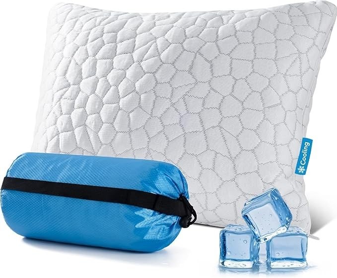 For Sleeping, Cooling Memory Foam Camping Pillow, Backpa