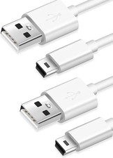  2 Pack Mini USB Charger and Data Cable for Texas Instruments White