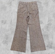 Vintage 60s-70s Tan  Multicolor Tweed Bootcut Flare Bell Bottom Pants 27x29