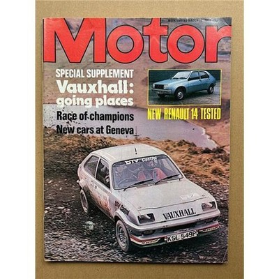 VAUXHALL CHEVETTE 2300 MOTOR MAGAZINE MARCH 26 1977 - Racing chevette coverwith 