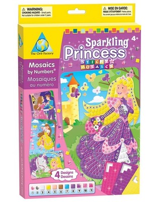The Orb Factory Sticky Mosaics Mosaik Bastelset Glitzer Prinzessin 4 Designs