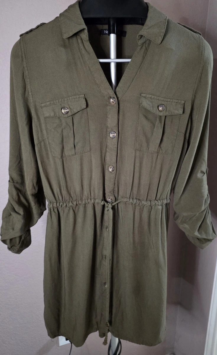 new look green shirt dress Barbara Lebek - Shirt Dress With Adjustable Waist main image 1