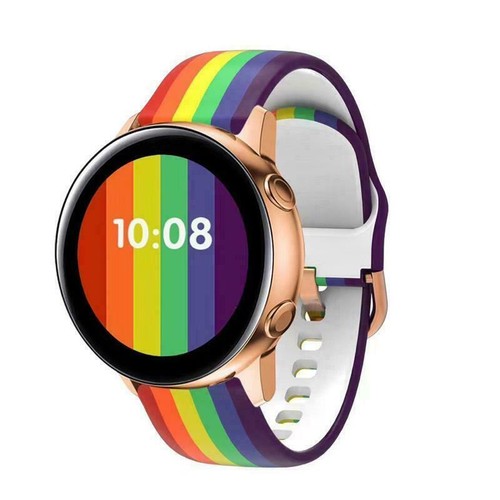 Rainbow Silicone Pride Watch Band For 