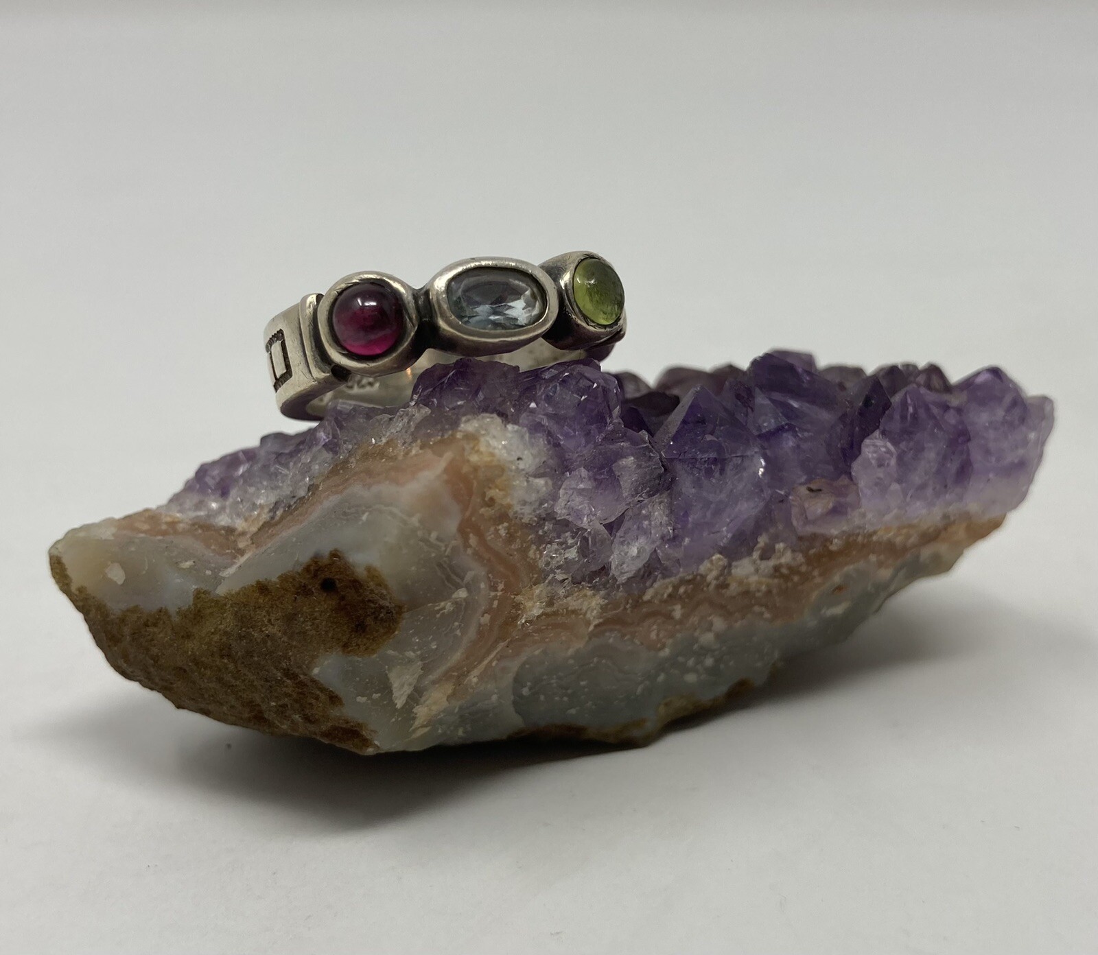 unique multi-stone sterling silver ring - image 2