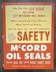 Vintage McCord Automotive Oil Seals Advertising Gas Station Cabinet Metal