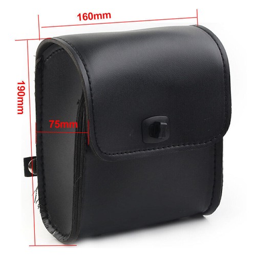 Motorcycle Saddle Luggage Pu Leather Side Tool Bag Storage Universal Pouch Black - Picture 10 of 10