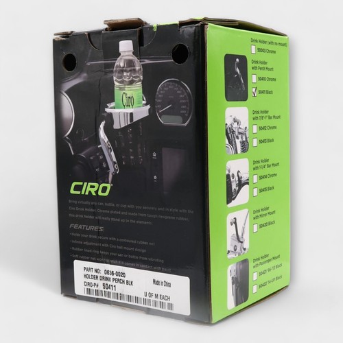 Ciro Drink Holder w/ Perch Mount Chrome Plated and Rubber - Picture 7 of 8