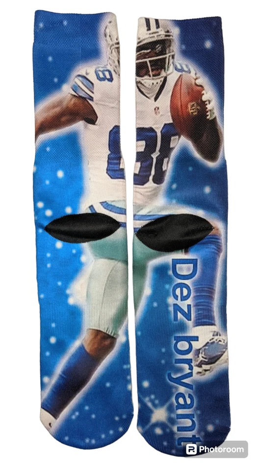 Calcetines Largos DALLAS COWBOYS Raros TONY ROMO DEZ BRYANT Imágenes Gráficas OSFM Nuevos Foto 3 de 4