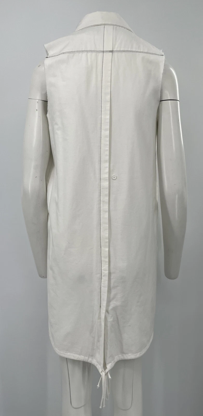 OFF WHITE Abito camicia con colletto Proenza Schouler bianco sporco con bottoni con cuciture nere taglia 6