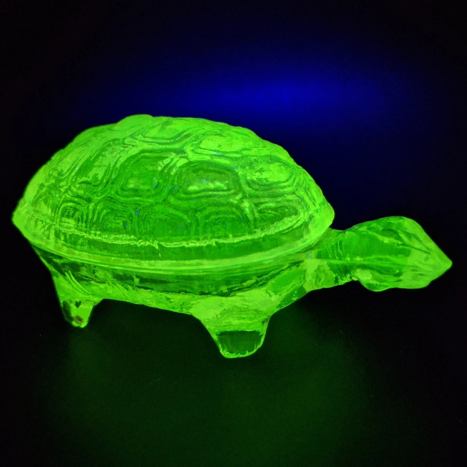 Caja de baratija de vidrio de uranio tortuga vaselina vidrio amarillo joyero caja de vidrio Foto 4 de 4