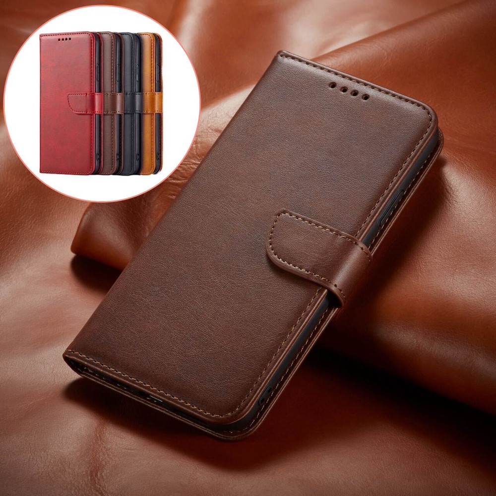 Leather Magnetic Flip Wallet Case For iPhone 16 15 14 Plus 13 12 11 Pro Max Mini