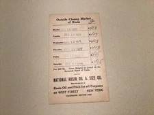 United States Rosin Oil outside closing of market 1921 postal card 66927 