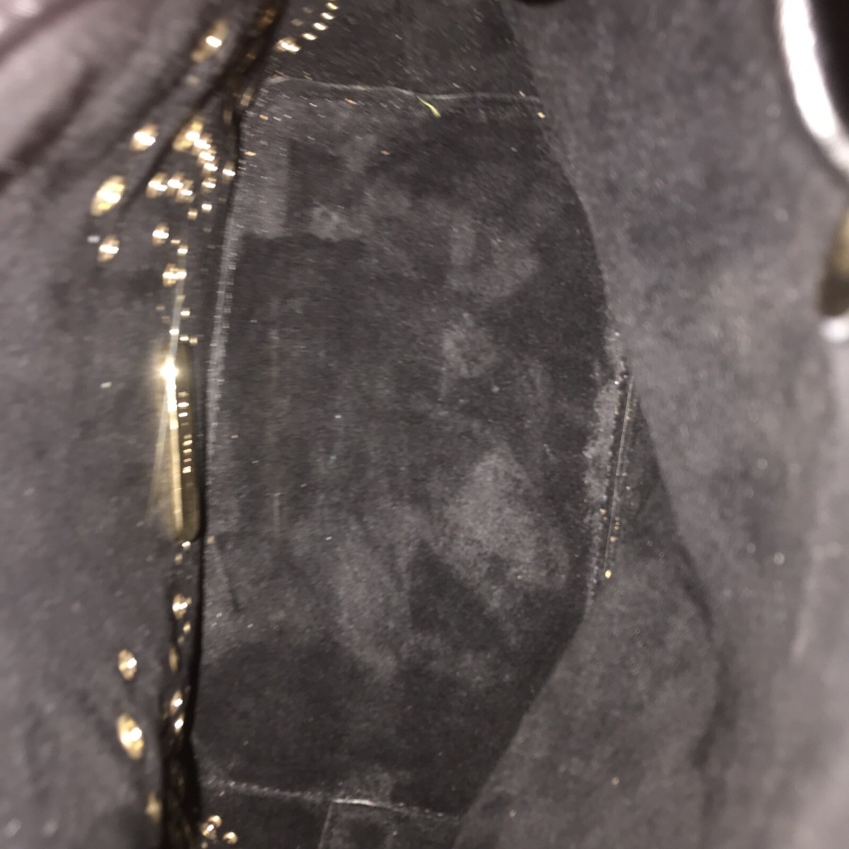 Euc Michael Kors Cary Small Grommeted Suede Bucket Bag Black 