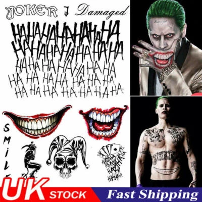 Halloween Batman The Joker Temporary Tattoos Suicide Squad Costume Fancy Dress