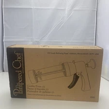 Pampered Chef 1525 Chef Cookie Press Complete with Discs Spritz Excellent