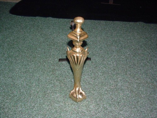 ANTIQUE BRASS FIRE DOGS - Picture 3 of 12