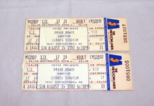 UNUSED DAVID BOWIE 1987 CONCERT TICKET PAIR GIANT STADIUM, NJ