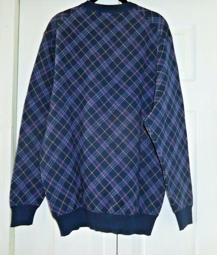JOS A BANK Executive Collection Men’s XL Blue Argyle Cotton Crew Neck Sweater - Picture 5 of 5