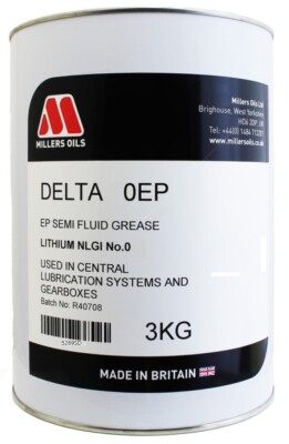 Millers Oils Delta 0EP halbflüssiges Fett, Lithium NLGI Nr. 0