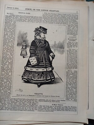 El59 Ephemera 1871 Punsch Cartoon Beefeater Toilette 