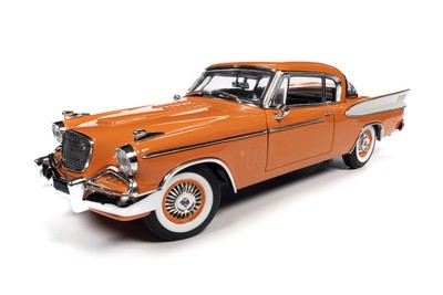 New AUTOWORLD Studebaker Hawk Coppertone 1957 1:18 Model Car Orange AW270 KidBX