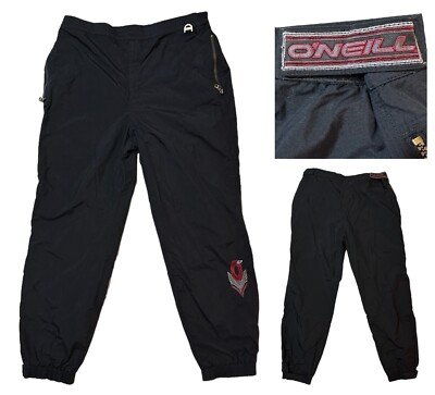 ONEILL Snowboard Ski Pants Trousers Mens Sz XL Black With Graphics & Logo Lined