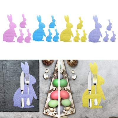 4 Stück Osterhase Filz Besteckhalter Beutel Taschen Geschenke Silberbesteck Halter