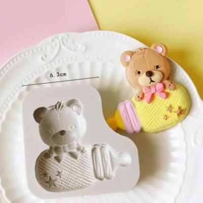 Milchflasche Baby Bär Silikon Fondant Form Zum Selbermachen Zuckerkunst Kuchen Backen Werkzeug