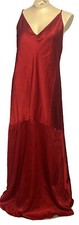 VTG Victoria's Secret Long Red Satin Nightgown L Maxi Slip Dress Y2K Lingerie