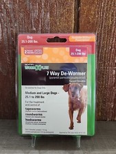 Sentry Worm X Plus 7 Way DeWormer For Large Dogs 2ct 2 Chewables  NEW 