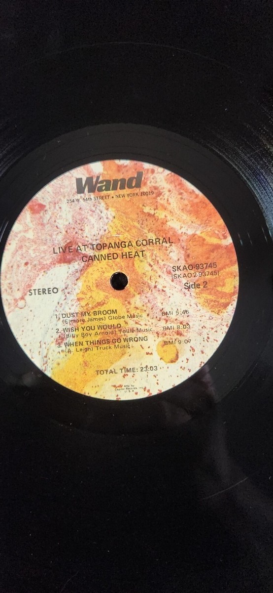 Canned Heat Live At Topanga Corral 1970 Wand Records Vinyl Album