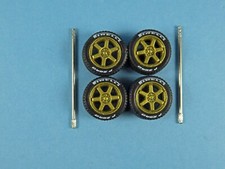 1/64 Wheels 1/64 Wheel  Tire Set Real Riders TE37 Gold Pirelli White Lettering
