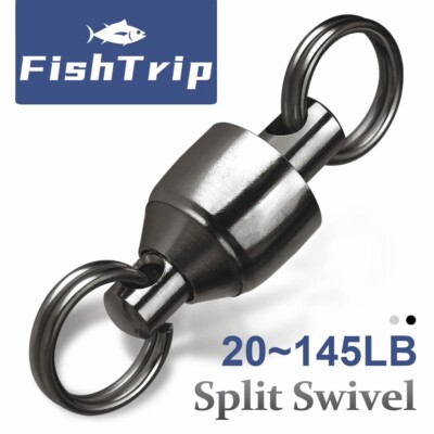 Ball Bearing Swivel with Split Ring Heavy Duty Stainless Steel Fishing Connector