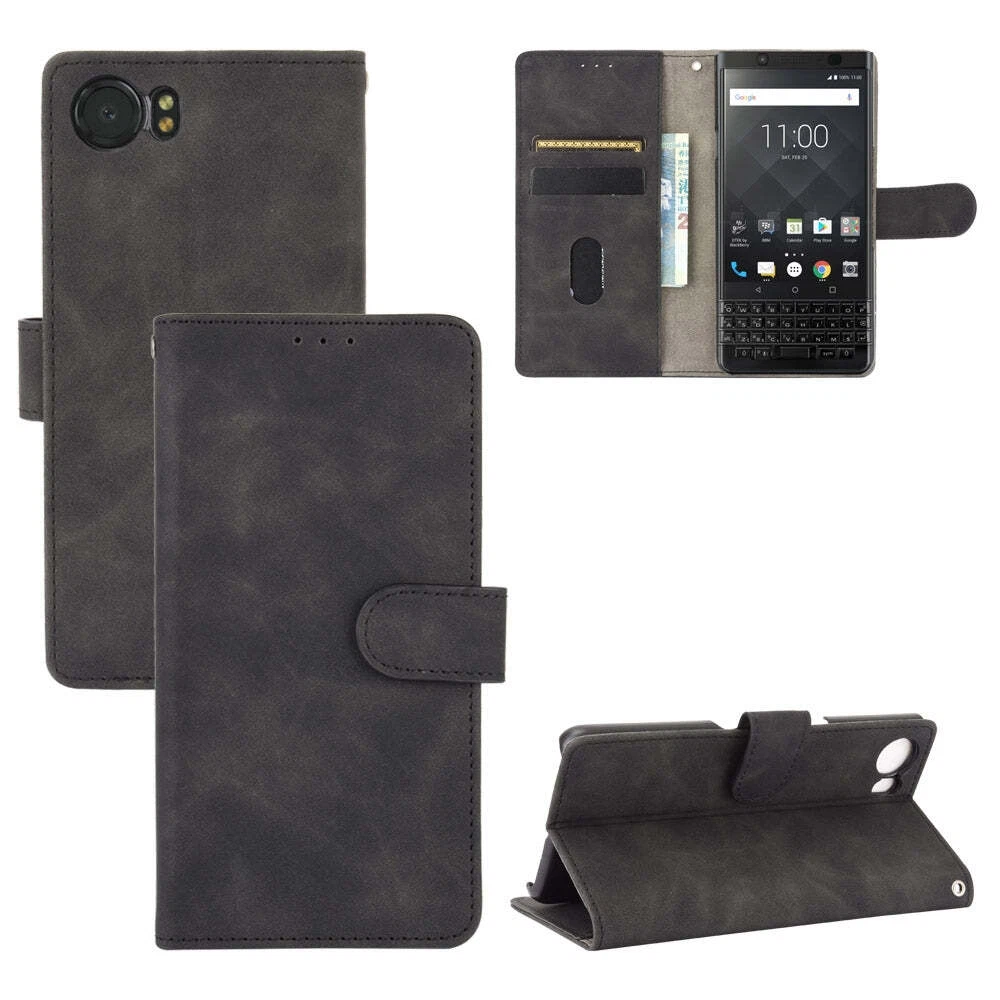 HualuBro Cover Blackberry Keyone, Flip Case in PU Pelle Premium Portafoglio Cover [Funzione Stand] [Slot Carte] Leather Wallet Phone Custodia per Blackberry Keyone (Verde