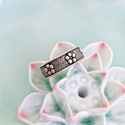 S04 Ring für kleine Finger Blumen Blüten 925 Sterling Silber größenverstellbar