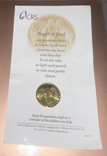 Prayer Card & Coin: Catholic Relief Services 'Angel of God'/Guardian Angel Coin