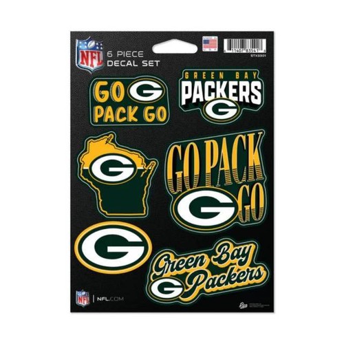 Green Bay Packers - Sheet Of 6 Vinyl Stickers