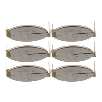 6x  CR2016FH1-MFR 3V Lithium Coin Battery 2-PIN HORZ for BIOS PCB Clocks