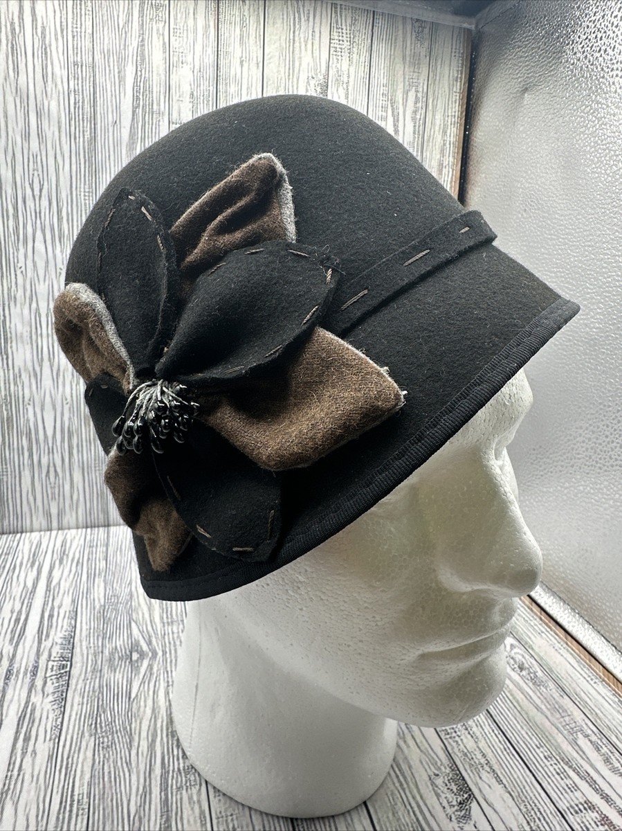 帽子 SCALA hat wool 100% Scala Collezione Women's Boiled 100% Wool Cloche Hat, Black