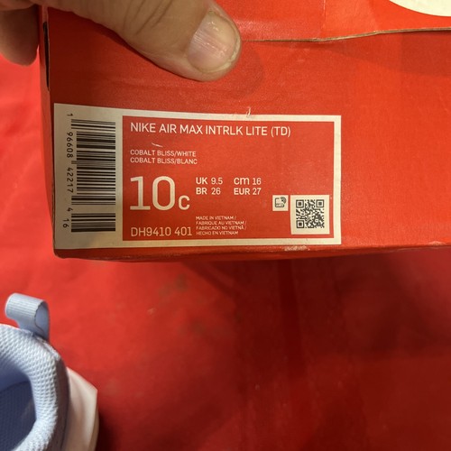 Nike Air Max Intrlk Size 10c Child Toddler Baby Blue White 3-4 Years DH9410 - Picture 9 of 9