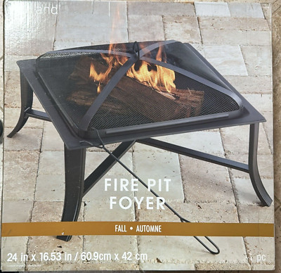 Ashland Black Fire Pit Foyer 24in Foyer Square - New.  Box has some damage.