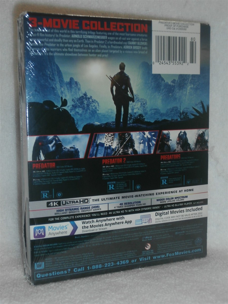 Predator 1 2 3 Movie Collection (4K/Blu-ray, 2023) Arnold