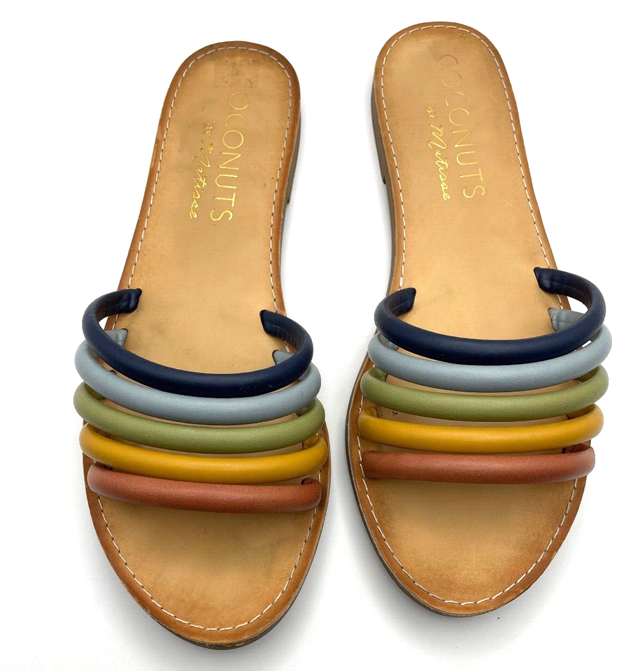 Coconuts By Matisse Dorcey Slides Women's Size 8.5 M Rainbow Flats