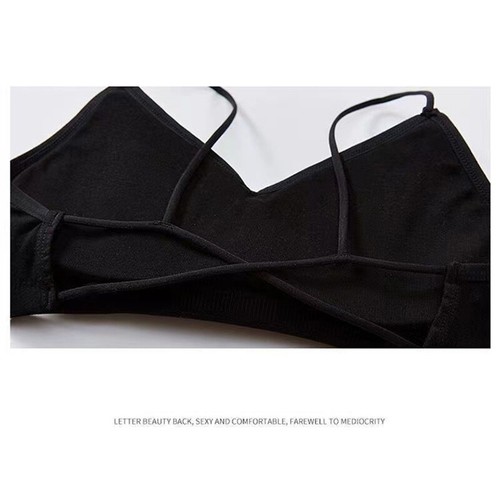 Sports Camisole Underwear Cross Spaghetti Straps Cotton Non-Steel Ring With Bra - Picture 4 of 11