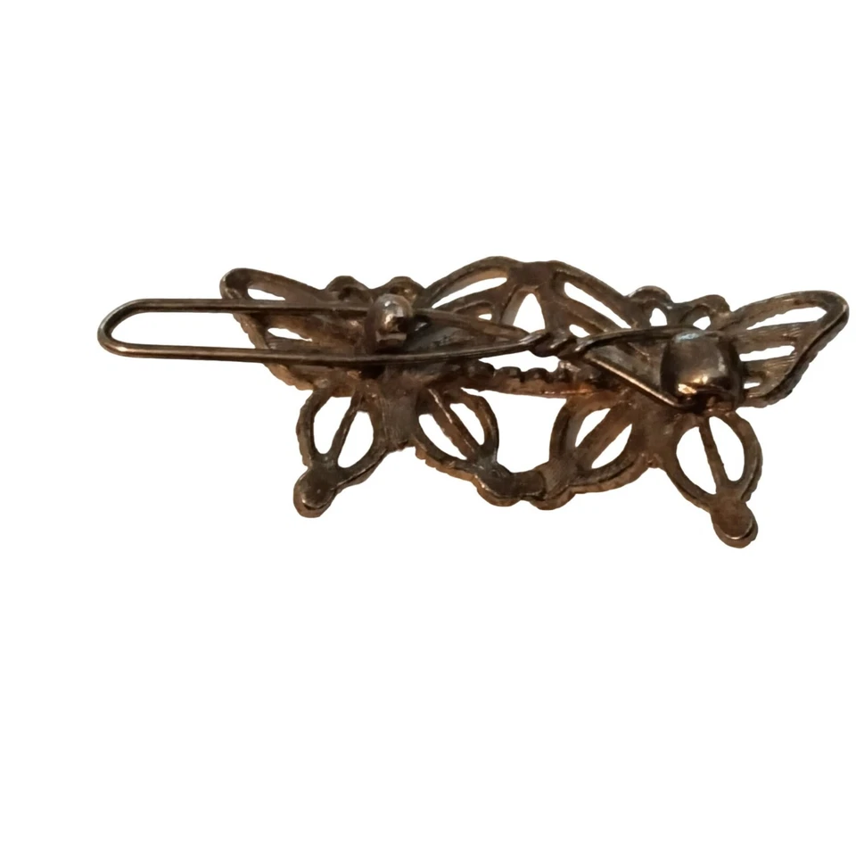 Girls Butterfly Barrette Vintage Sliver Metal Hair Clip - Image 3 of 4